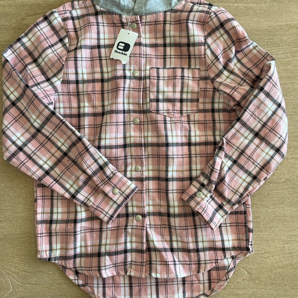 NWT Buckle flannel with hood